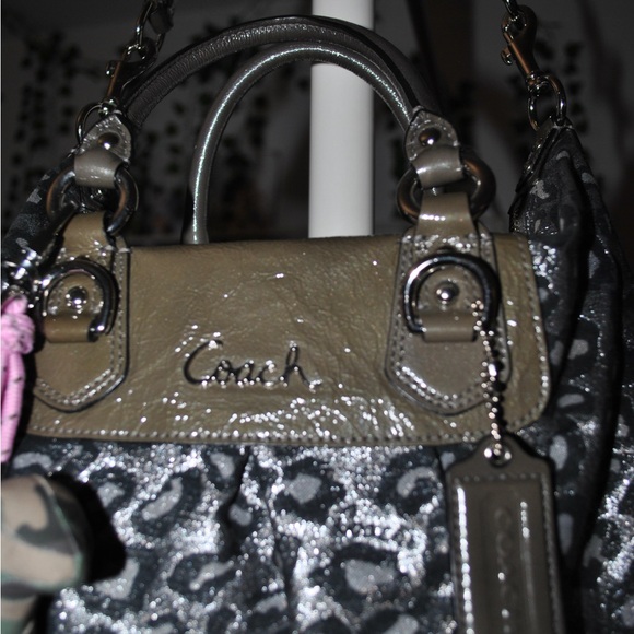 Coach Metallic Gray Leopard Shoulder Bag - Picture 5 of 11